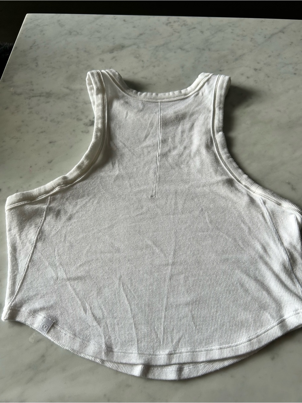 Lululemon White Racerback Cropped Tank Top - Picture 3 of 5